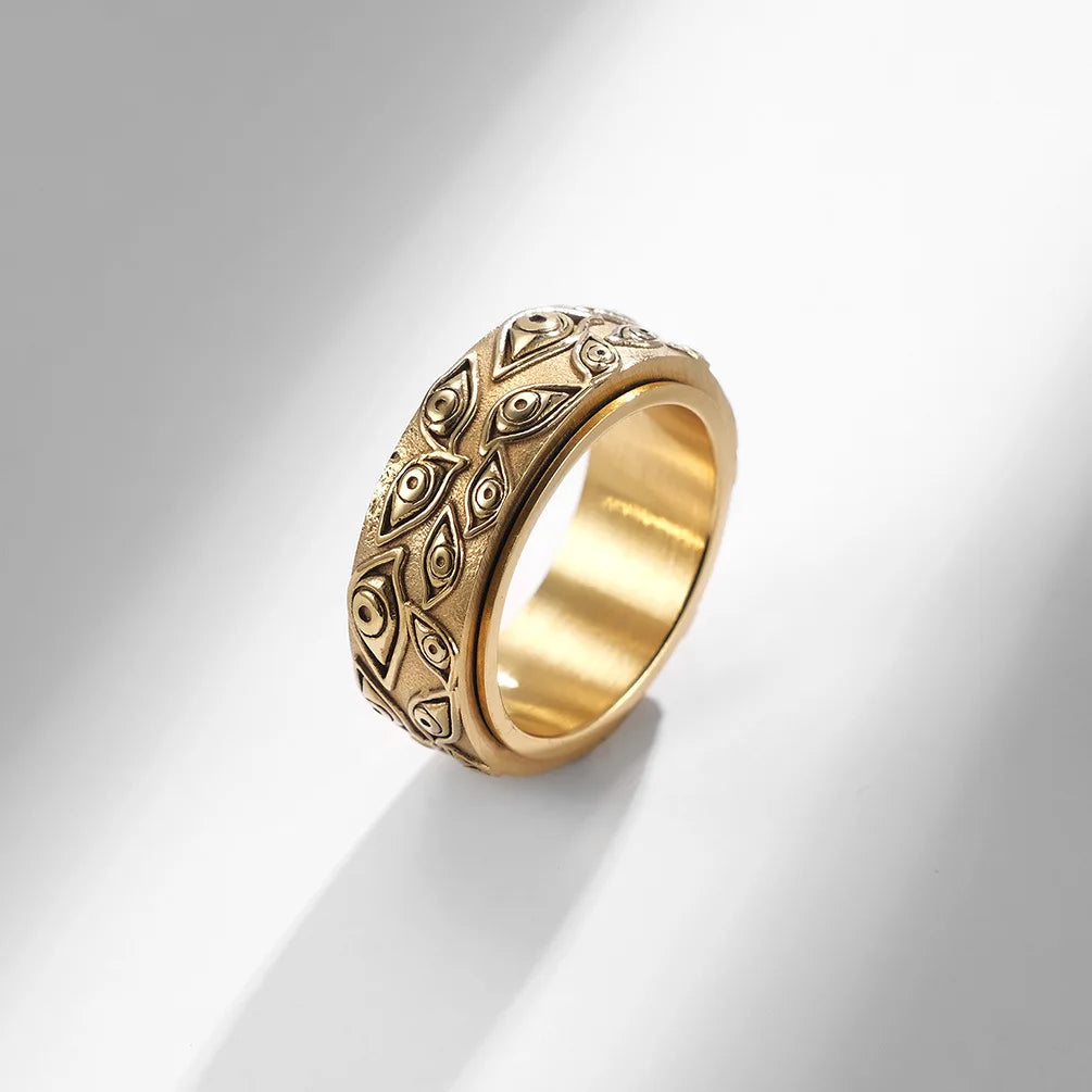Gold Spinning Eye Stress-Relief Ring Band