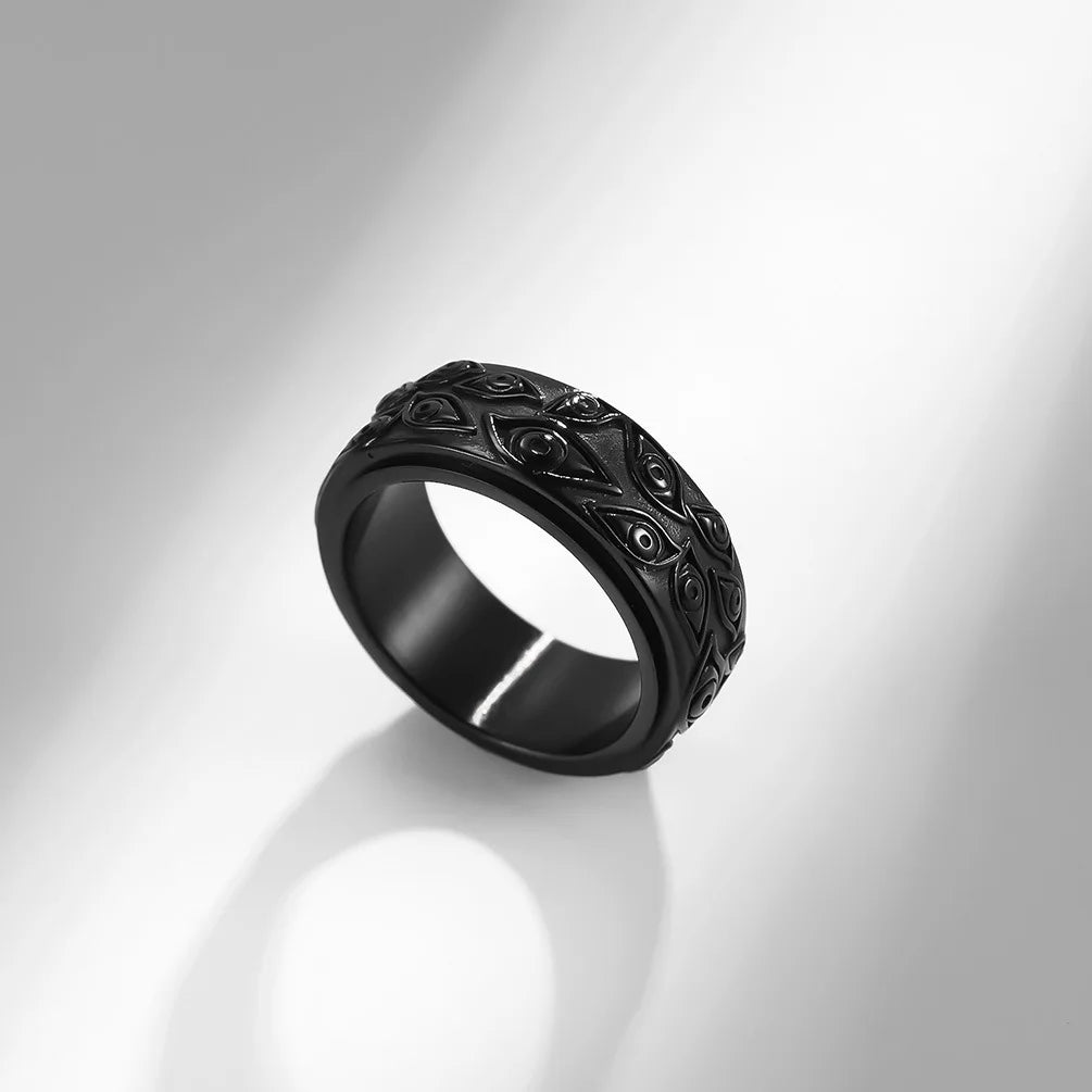 Black Spinning Eye Stress-Relief Ring Band