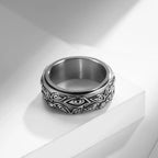 Silver Spinning Eye Stress-Relief Ring Band