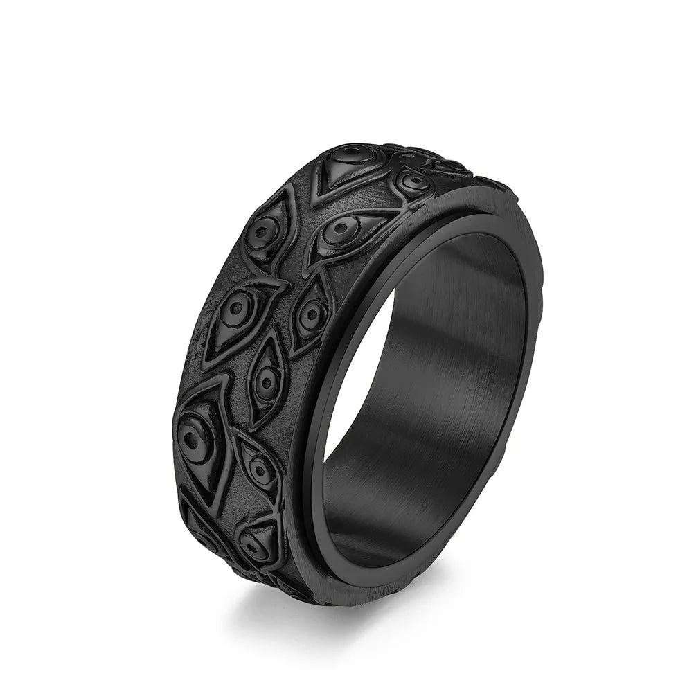 Black Spinning Eye Stress-Relief Ring Band