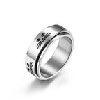 Ring Band with Spinning Anti-Stress Cats Silver