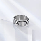 Ring Band with Spinning Anti-Stress Cats Silver