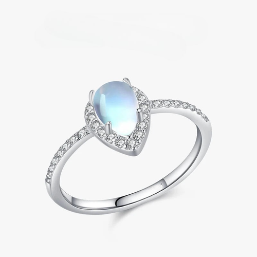 Bague Anneau avec Zircon Pierre de Lune