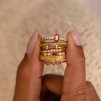 Anillo con piedra de nacimiento de circonio