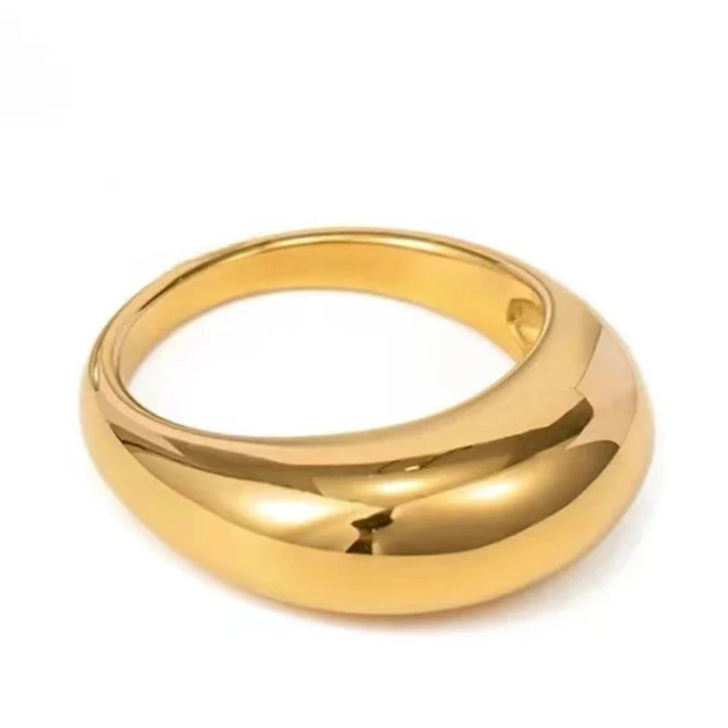 Elégante Bague Anneau Large Goutte d'Eau or