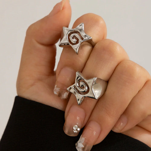 Bague Anneau Etoile Pentagonale argent