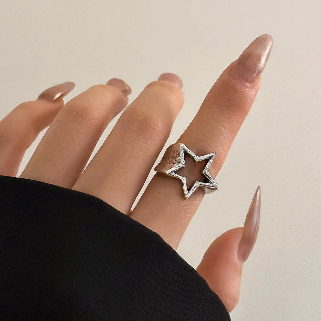Bague Anneau Etoile pour Femme argent