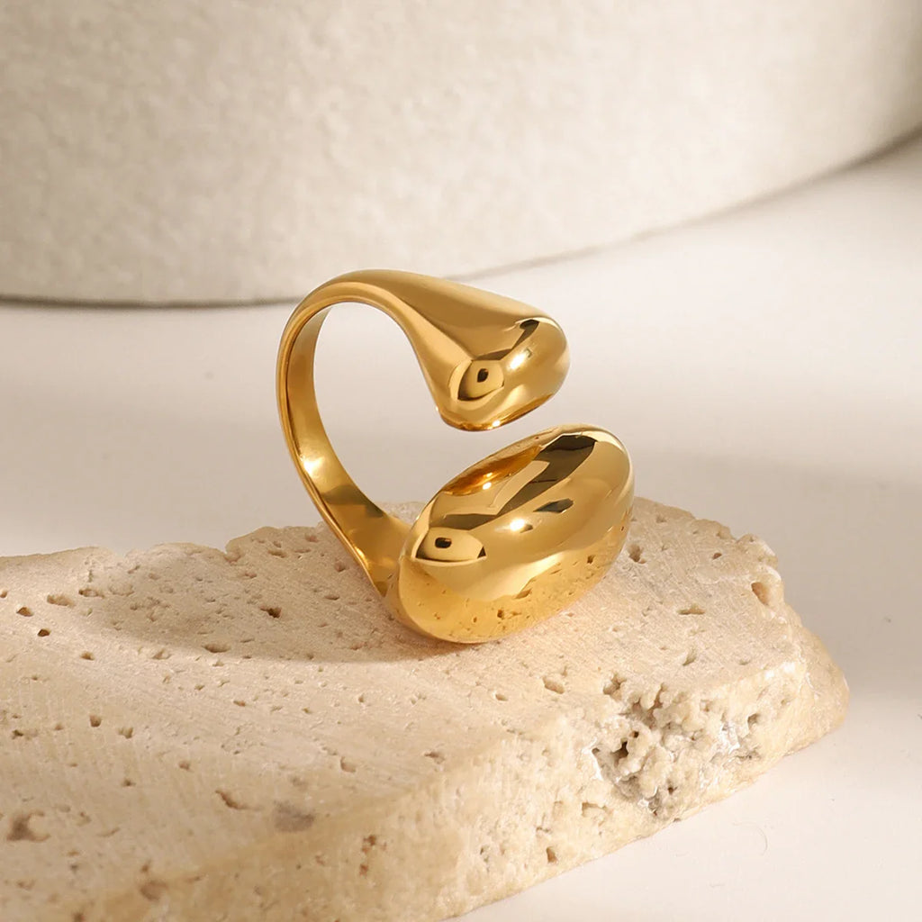 Double Water Drop Band Ring
