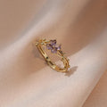 Fine Flower Zircon Ring Band