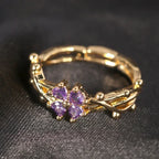 Fine Flower Zircon Ring Band