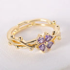 Fine Flower Zircon Ring Band
