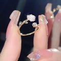 Tulip Flower Ring Band in Zircon