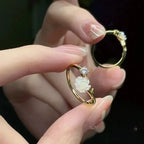 Tulip Flower Ring Band in Zircon