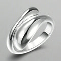 Silver Plated and Hollow Water Drop Band Ring