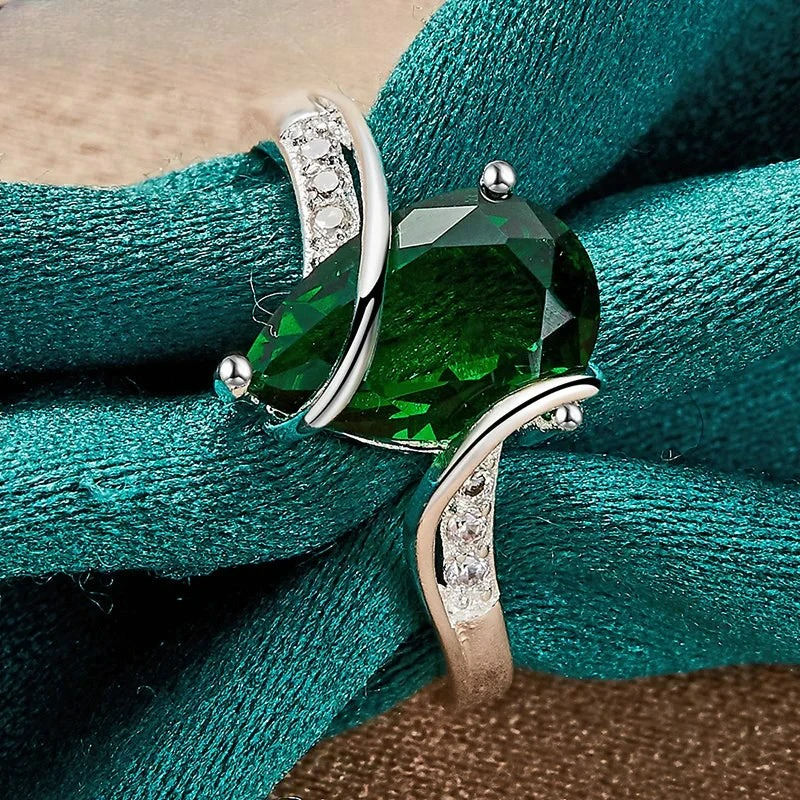 Water Drop Ring Band in Zircon
