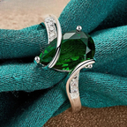 Water Drop Ring Band in Zircon