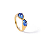 Anillo Gota de Agua Perla de Color azul