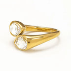 Anillo Gota de Agua Perla de Color blanco