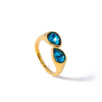 Anillo Gota de Agua Perla de Color azul
