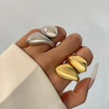 Asymmetric Large Water Drop Ring Band gold