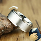 Men's Silver Spinning Anti-Stress Ring Band