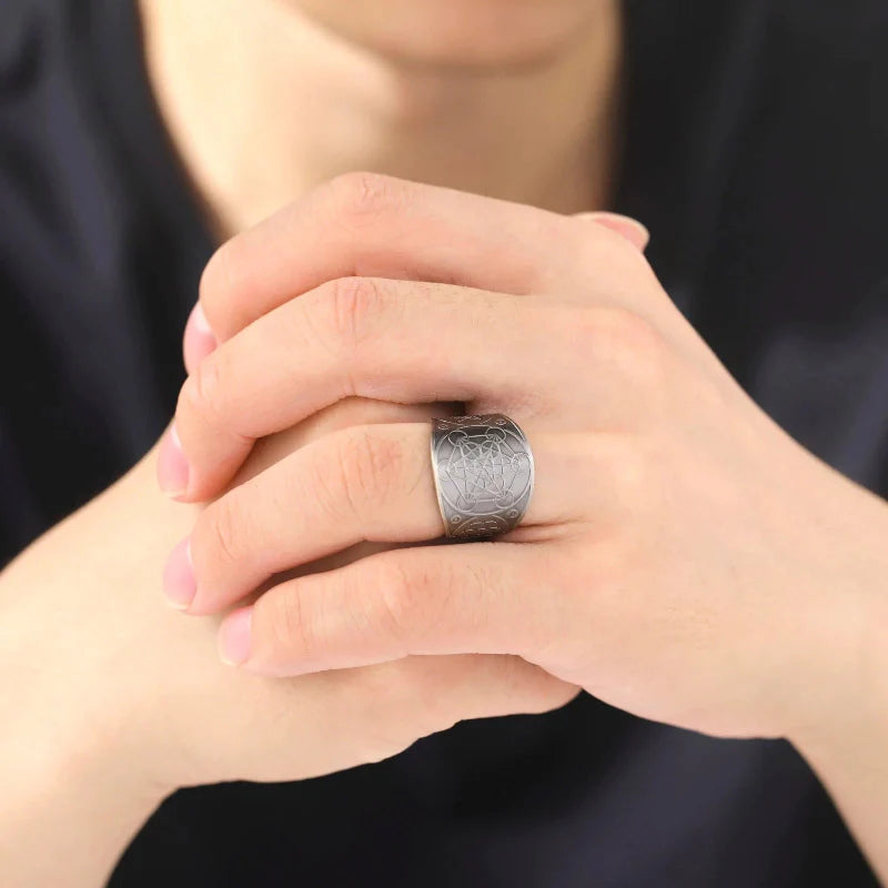 Men's Metatron's Cube Ring Silver