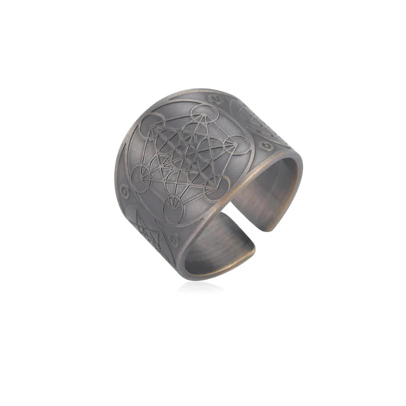 Men's Metatron's Cube Ring Silver