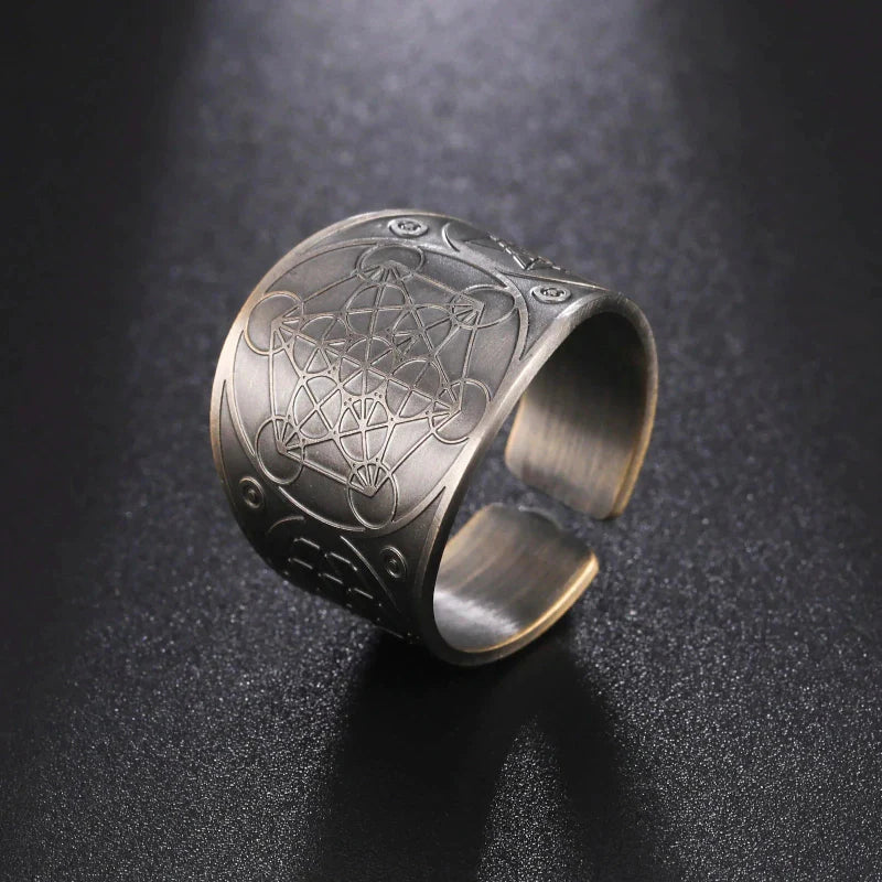 Men's Metatron's Cube Ring Silver