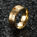Anti-Stress Rotating Letter Ring Gold