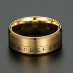 Anti-Stress Rotating Letter Ring Gold