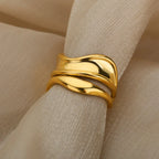 Water Drop Style Ring Band Gold