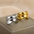 Water Drop Style Ring Band Silver