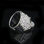 Skull Head Ring with Rhinestones