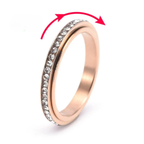 Anti-Stress Spinning Ring with Rose Gold Zircon