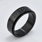 Anillo Vikingo para Hombre Anti-Estrés Giratorio negro