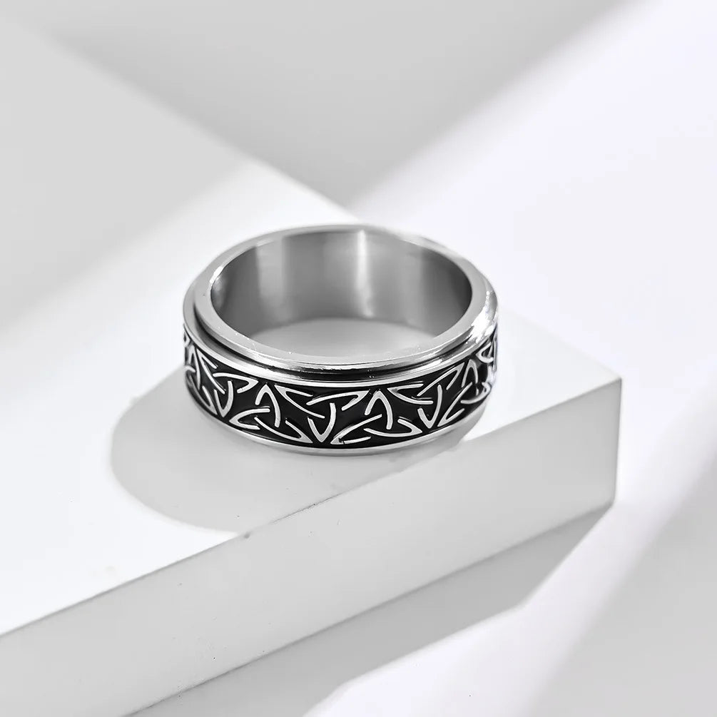 Viking Anti-Stress Ring for Men and Women Silver