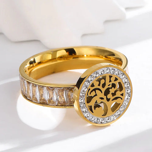Bague Arbre de Vie avec Zircon