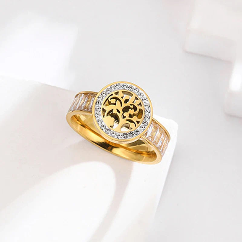 Bague Arbre de Vie avec Zircon