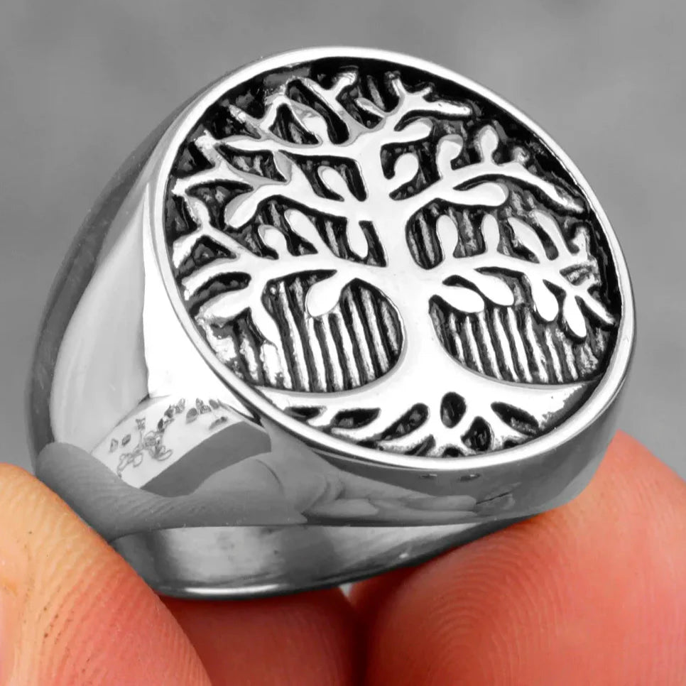 Anillo Árbol de la Vida para Hombre en plata