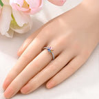 Bague arc-en-ciel fleur
