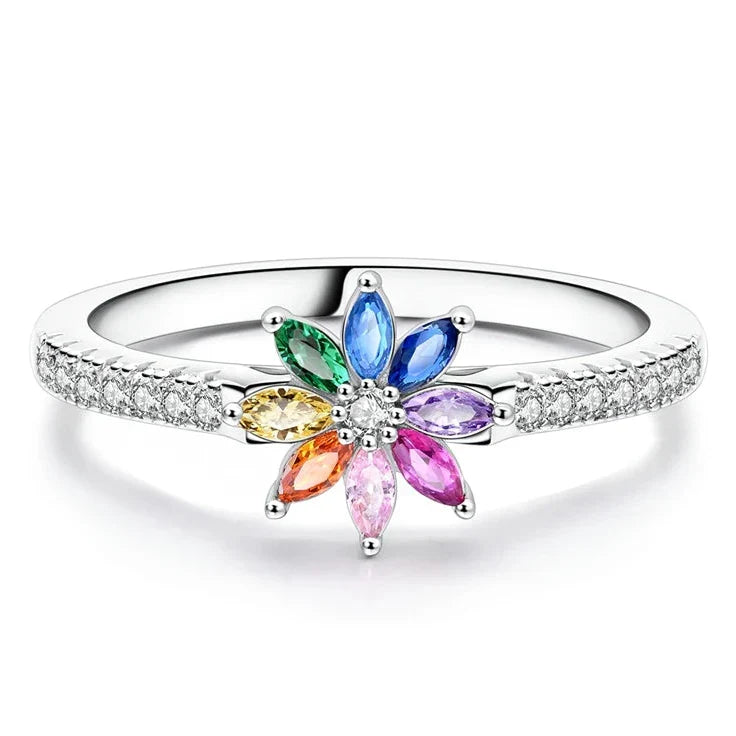 Anillo arcoíris flor 