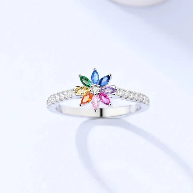 Anillo arcoíris flor 