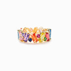 Bague arc-en-ciel géométrique or