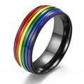 Bague arc-en-ciel homme noir