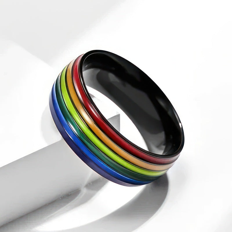 Bague arc-en-ciel homme