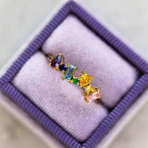 Bague arc-en-ciel pour femme
