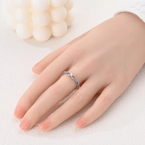 Bague arc-en-ciel symbole infini