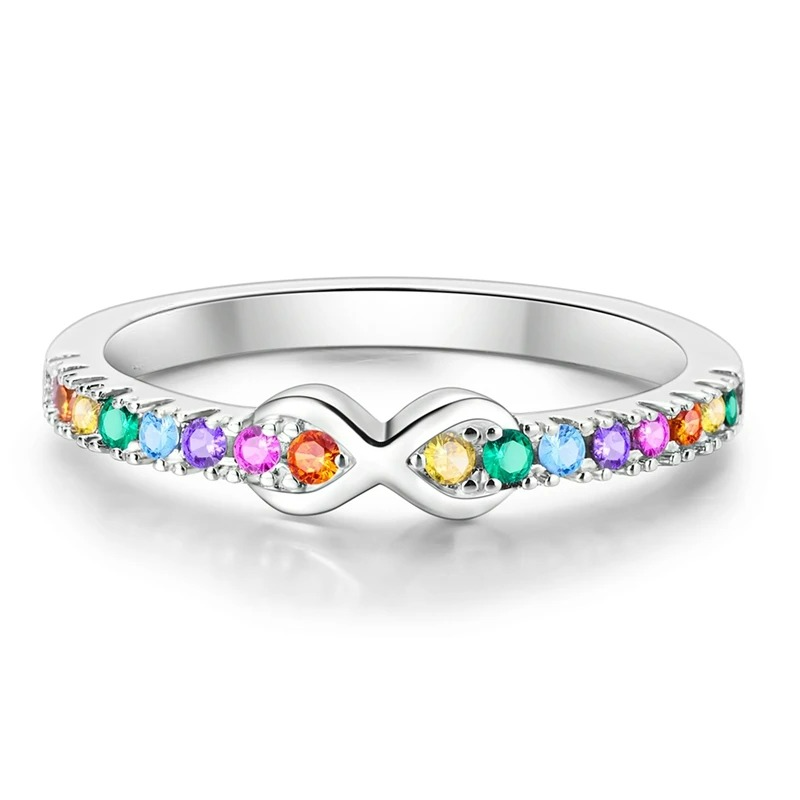 Rainbow Infinity Symbol Ring
