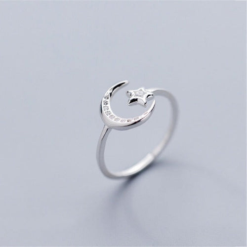 Bague Astres Lune et Étoiles Femme