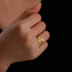 Bague au design spirale pour femme or rond